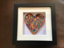 Decorative Framed Wall Hanging / Shelf Mounted Heart- Handmade - Katrina Skeath.