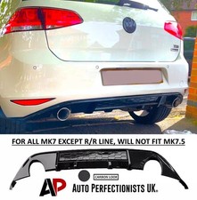 VW Golf GTI MK7 Rear Carbon Fibre Valance Diffuser Spoiler Lip Splitter Body Kit