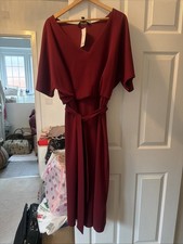 Lipsy Burgandy Dress Size 18 New Tags