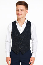 Boys Tweed Waistcoat Dotted