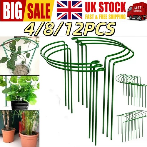 12x round metal plant supports - 12x,
