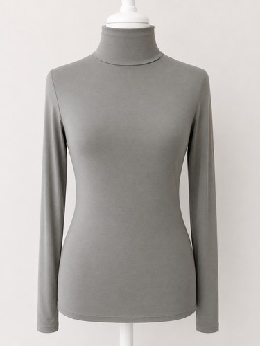 Khaki roll neck long sleeve - roll,