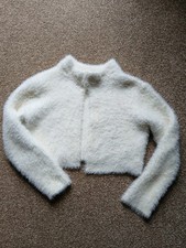 Zara Delicate FluffyBolero Jacket Cardigan Cream Soft Absolutely Gorgeous Size 8