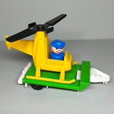 Vintage Fisher Price Copter Rig Helicopter & Figure Playset 1980's INCOMPLETE
