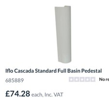 Iflo Cascada Standard Full Basin Pedestal 685889 RRP £74