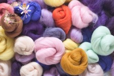 50 colours of 100% Merino Wool Tops/roving for needle & wet felting 6g each