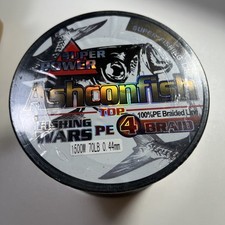 Ashconfish 4 Braid 1500m Super Fishing Line 70lb 0.44mm Multicolored New Sealed