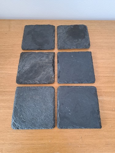 Natural slate coasters - 6x,