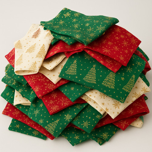 Christmas fabric remnants off - fabric,