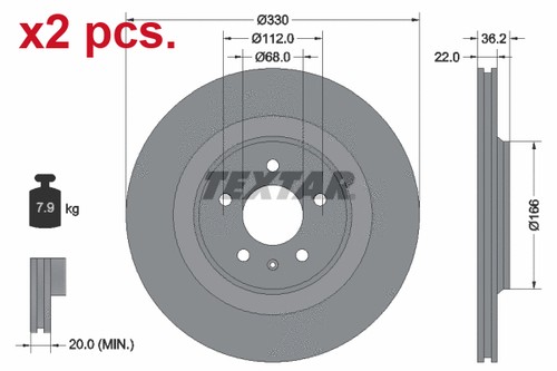 Pcs rear brake disc - x2,