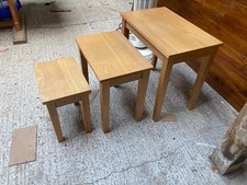 Brown Wooden Nest of 3 Tables