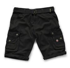 Scruffs Vintage Cargo Cotton Trade Work Shorts Black Belted - 28-40" Waists