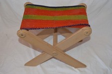 PORTABLE ETHNIC WOOD FOLDING STOOL CAMPING