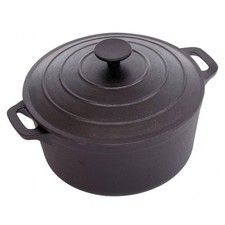 NEW! 4L Cast Iron Non Stick Casserole Dish Pan with Lid