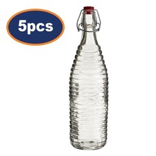 5pcs 1 Litre Clear Glass