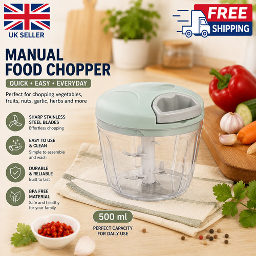 500ml manual food chopper pull - 500ml,