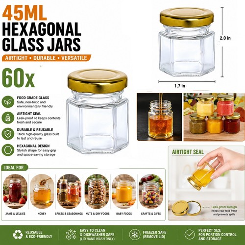 60pcs 45ml hexagon - 60pcs,