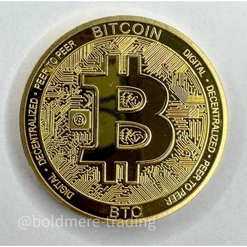 Bitcoin 24k gold plated - gold, coin
