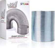 POPULAR SCIENCE Giant Springy Large Metal Coiled Helix Toy, Silver