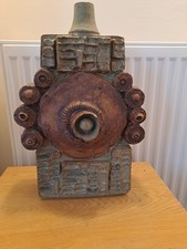 Bernard Rooke Stoneware Studio Pottery Brutalist Totem Lamp Base. 39cm tall.