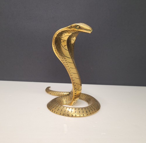 Vintage brass cobra snake - brass,