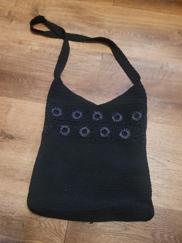 Black crochet purse crossbody - crochet,