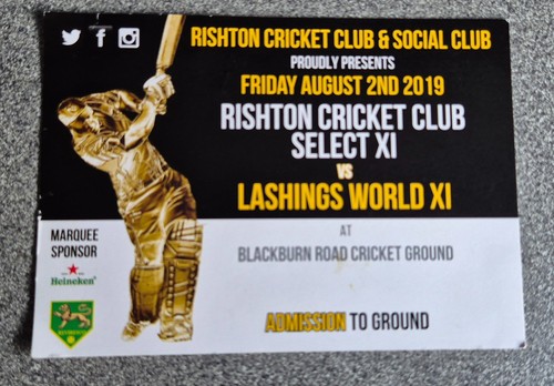 2019 used cricket ticket - cricket, **