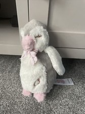 TED BAKER 8" MUMMY PENGUIN SOFT TOY CHIME RATTLE COMFORTER PINK GREY WHITE