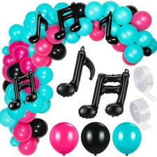 139Pcs Set Balloon Arch Kit Music Note Theme Birthday Bunting Party Decorations