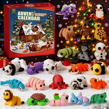 3D Printed Animal Christmas Advent Calendar Movable Stress Relief Toys Blind Box
