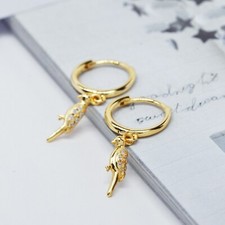 Bird Huggie Hoop Earrings