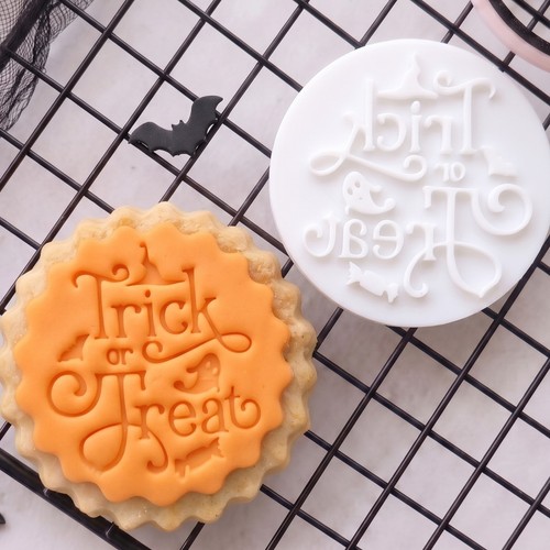 Trick treat cookie stamp - treat,