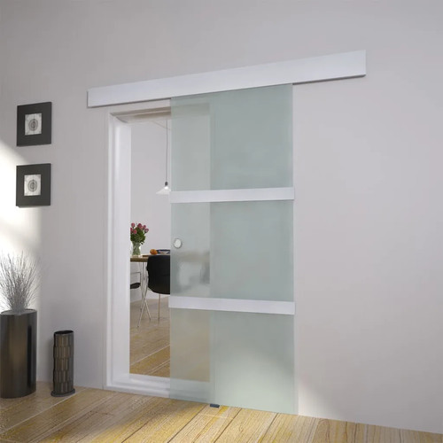Sliding glass door - sliding, silver