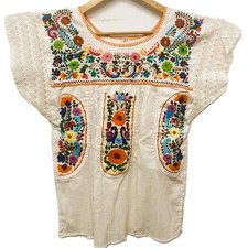 Hand Embroidered Mexican Blouse - Manta Organic Cotton Floral Top