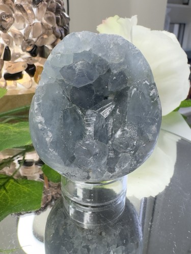 Natural blue celestite geode - natural,