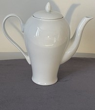 J & G Meakin Sterling Colonial Coffee Pot with Lid Ironstone England White VGC