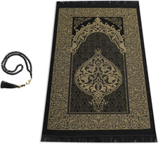 Muslim Prayer Rug with Tasbih