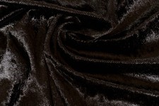 1 x End of Roll Black Crushed Velour Velvet Stretch Fabric 3m Long x 150cm Wide