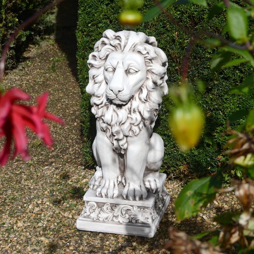 Sitting lion garden - "sitting,