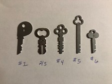 National Cash Register Keys #1, #2/3, #4, #5, #6. Fits 400 Class Cash Registers.