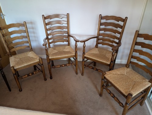 Solid oak dining room chairs - dining,
