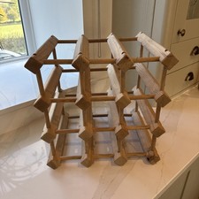 Wooden Wine Rack 12 Bottles Square Storage Holder
