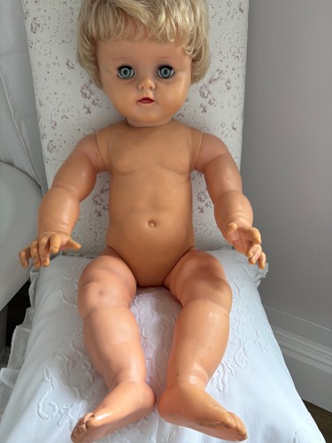 Rosebud vintage pram doll - rosebud,