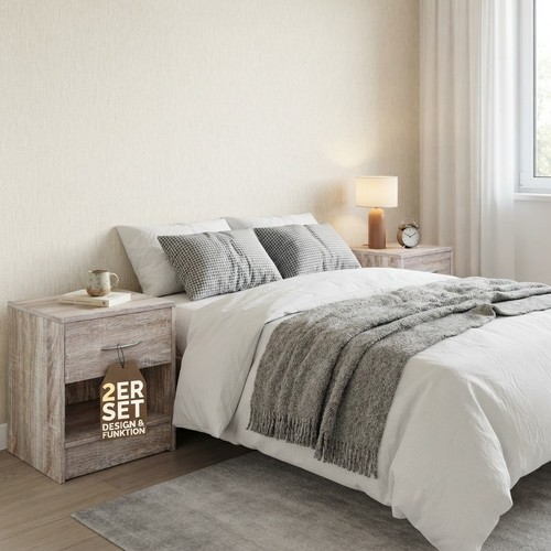 Modern oak bedside tables - tables, |