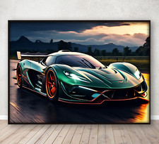 Koenigsegg Jesko Wall Art Print Sports Car Bedroom Poster Gift A4 Framed