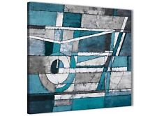 Teal Grey Painting Kitchen Canvas Wall Accessories - Abstract 1s402s - 49cm