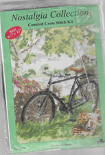 Nostalgia Counted Cross Stitch Embroidery Kit DMC Gone Fishing Unused Preowned