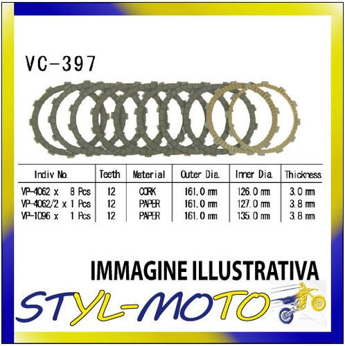 Clutch cork disc kit vesrah - kit,