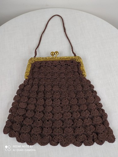 Vintage 1940s brown crochet - vintage,