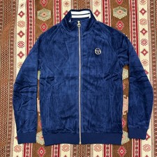 Sergio Tacchini Court Velour Track Top Maritime Blue / Gardenia Mens Casuals